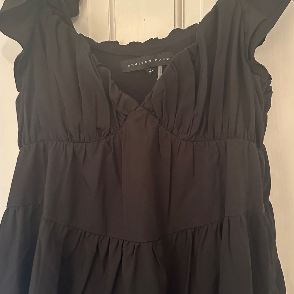 Endless Rose Black Tiered Dress size‎ XS EUC - Picture 3 of 4